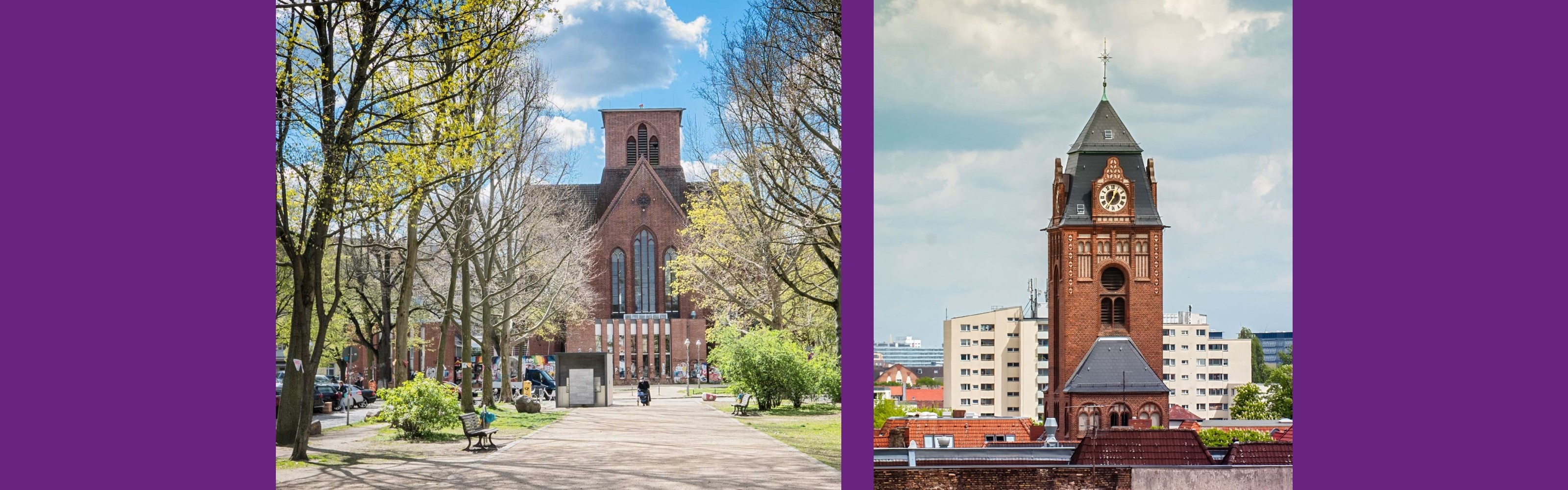 Fotos der Genezarethkirche und der Martin-Luther-Kirche