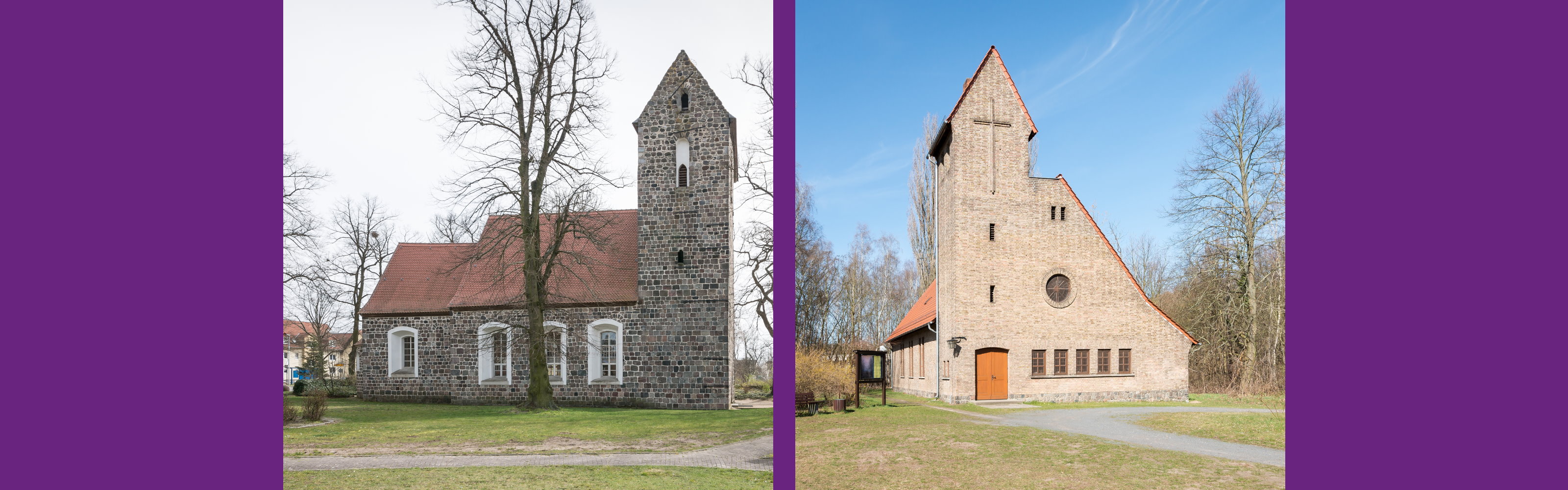Kirche Waltersdorf und Kreuzkirche Schulzendorf von außen