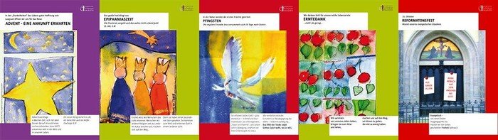 Fünf Plakate zu den christlichen Festen 