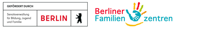 Logos der Senatsverwaltung für Bildung, Jugend und Familie und den Berliner Familienzentren