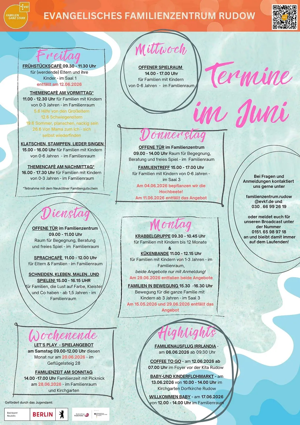 Monatsprogramm des Familienzentrums Rudow