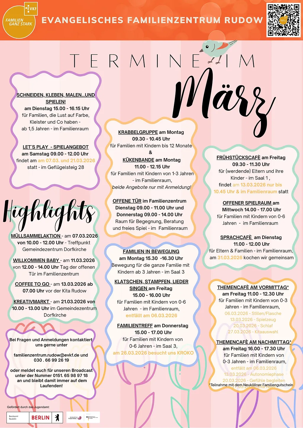 Februar Programm des Familienzentrums Rudow