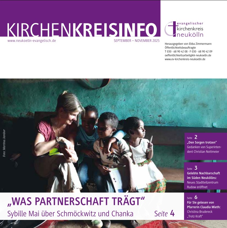 Titelblatt der KirchenkreisInfo September 2025 mit Bild von Kindern aus dem Chanka-Projekt