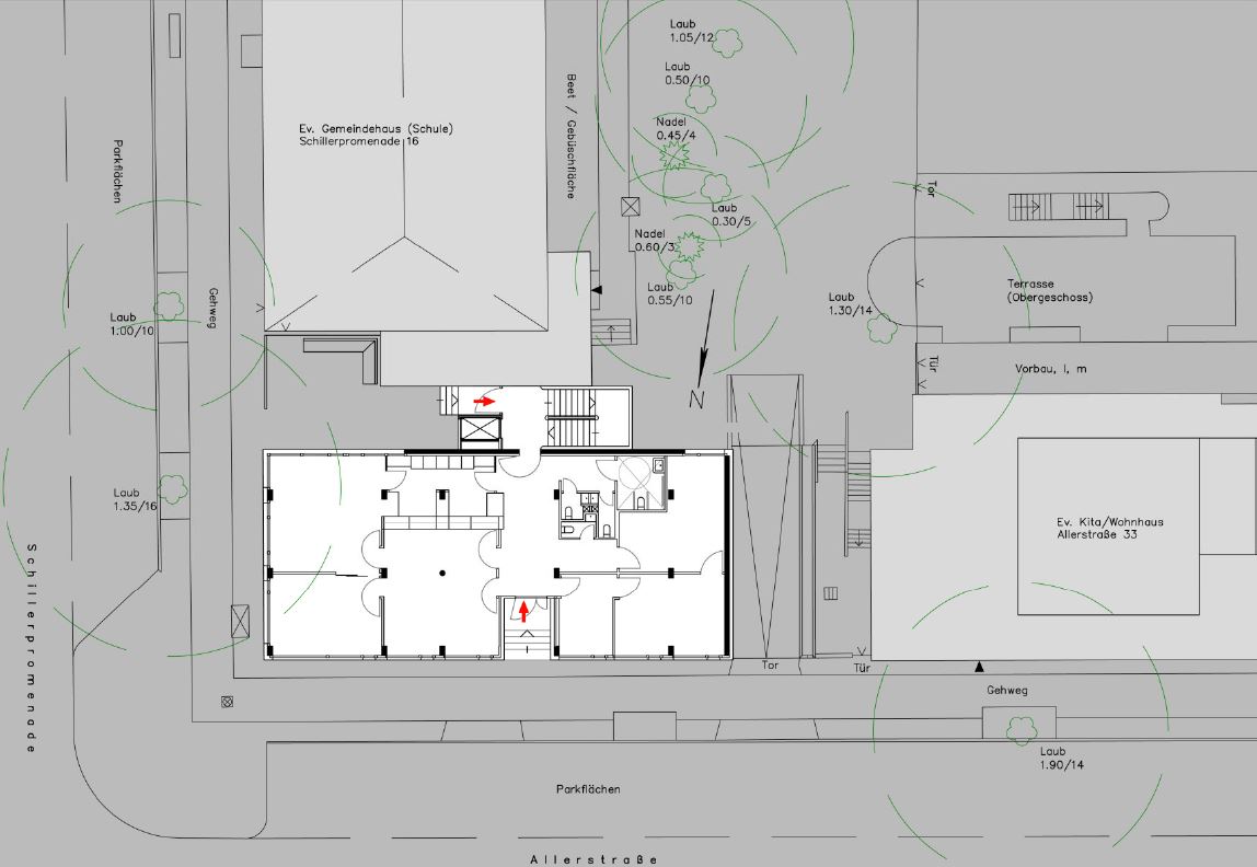 Grundriss der geplanten Tee- und Wärmestube Plus