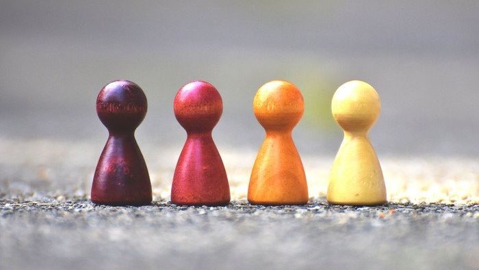 Figuren aus dem Spiel 'Mensch ärgere dich nicht'